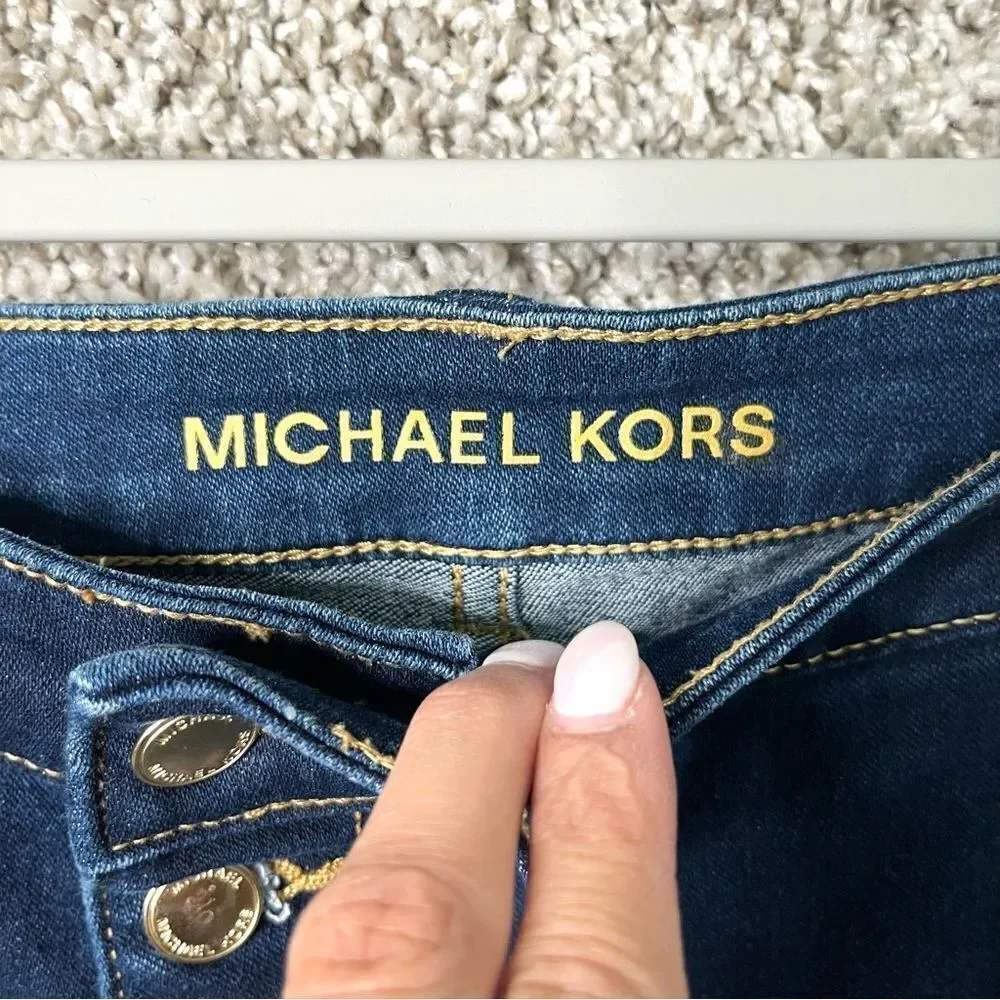 Michael Kors Jeans Women’s‎ 2 Selma Straight Button Fly Dark Wash Denim